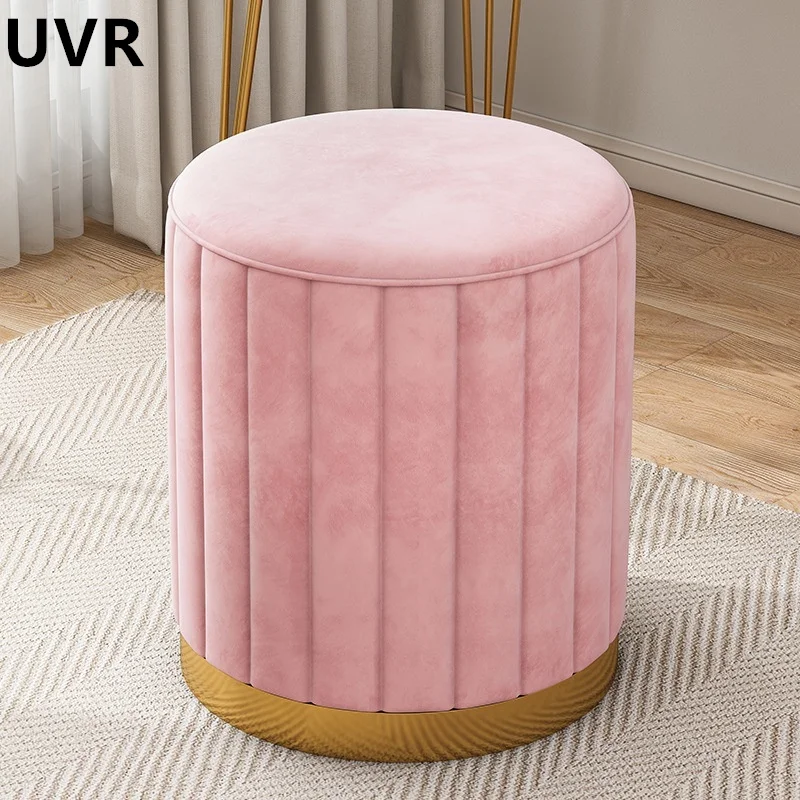 

UVR Bedroom Modern Simple Storage Makeup Stool Light Luxury Living Room Coffee Table Round Stool Can Sit Household Furniture