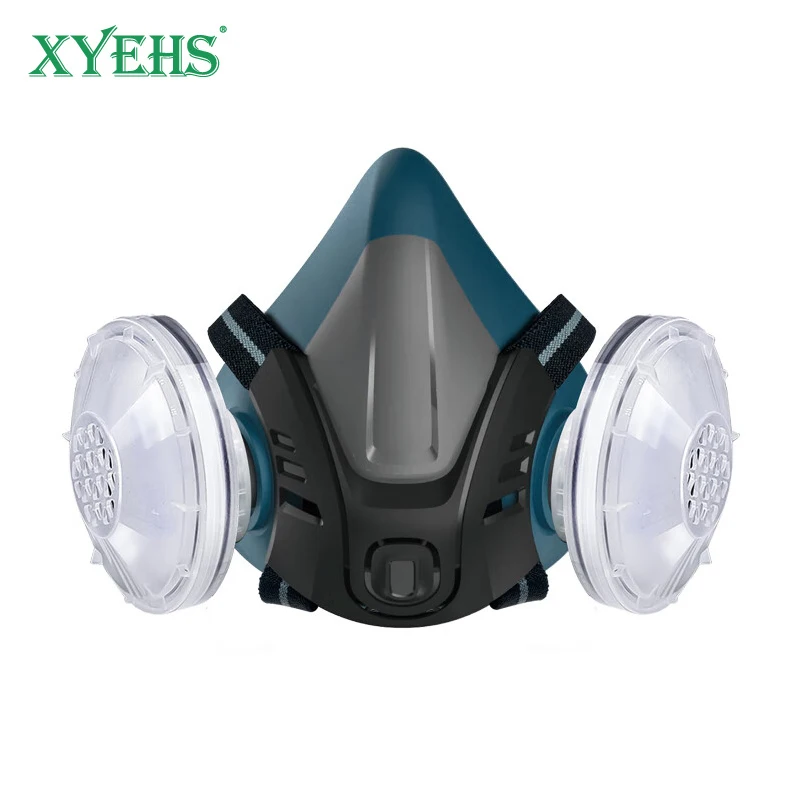 XYEHS Reusable Half Respirator Mask with 2x Fliter Cartridges & 2x ≥95% Dust Cotton Filter for DIY Cleaning Polishing Woodwork