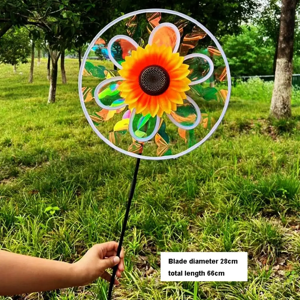 Multistyles Sunflower Windmill Colorful Double-layer Turntable PVC Rotating Sunflower Diameter 27/28/38cm