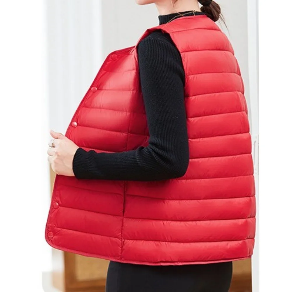 Round Collar Sleeveless Jacket Plus Size Ladies Cardigan Solid Round Collar Jacket Sleeveless Design Solid Color Pattern
