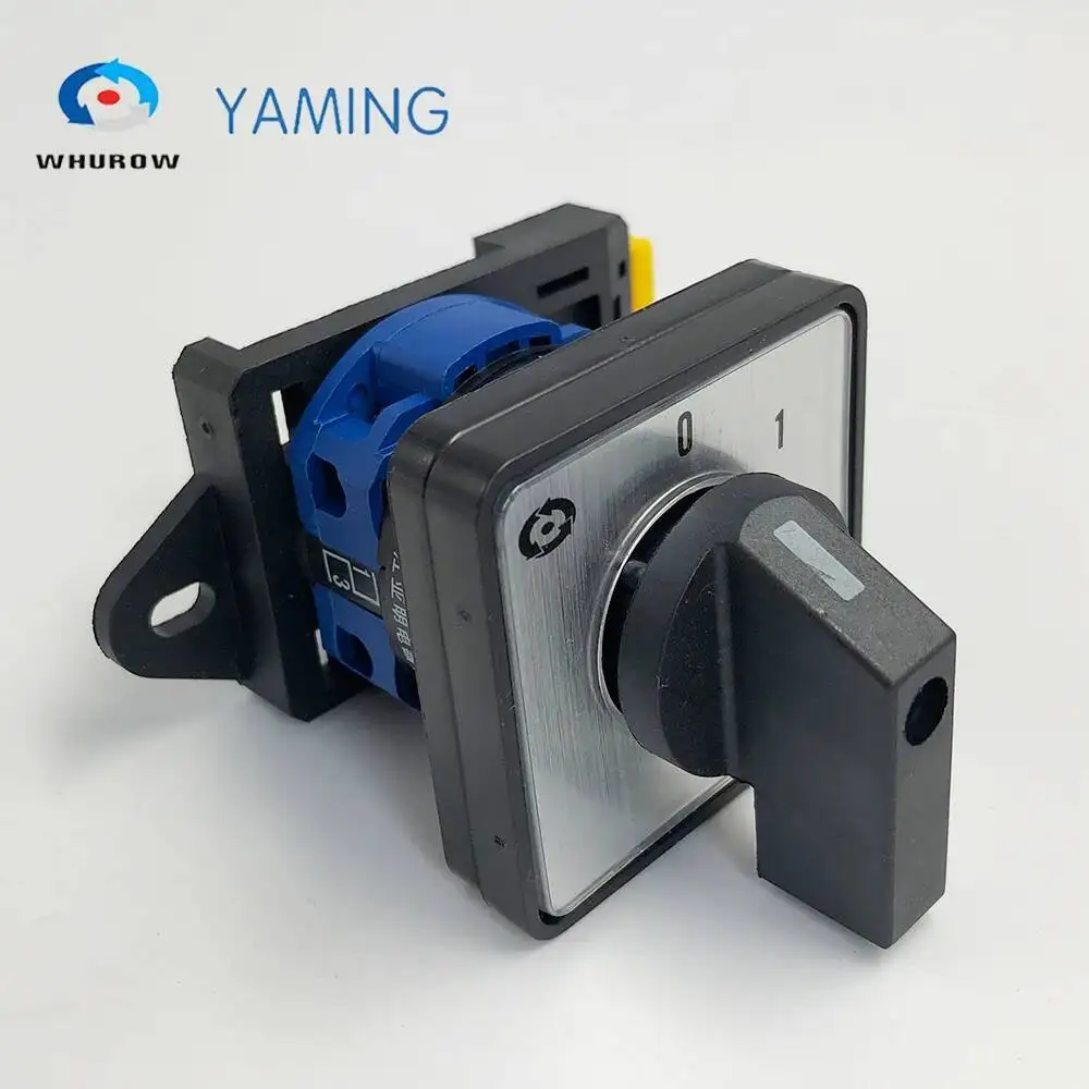 LW26-20/1 DIN mounted ON-OFF Rotary Switch Knob 2 Position 0-1 Changeover Cam Switches 20A 1 Pole 4 Terminals Control Circuit