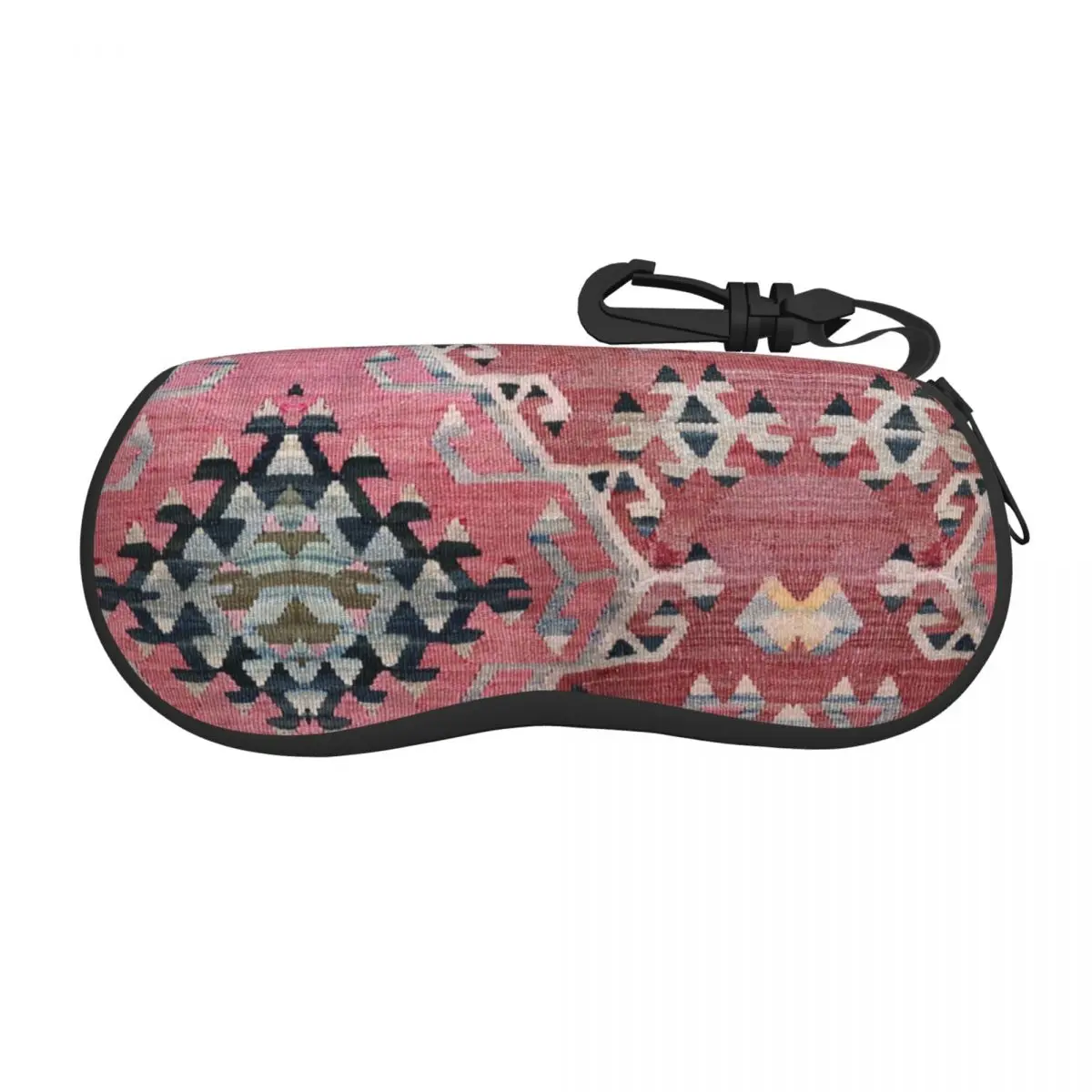 

Boho Kilim Persian Carpet Woven Textile Shell Glasses Case Turkish Tribal Ethnic Art Eyeglasses Case Sunglasses Protector Box