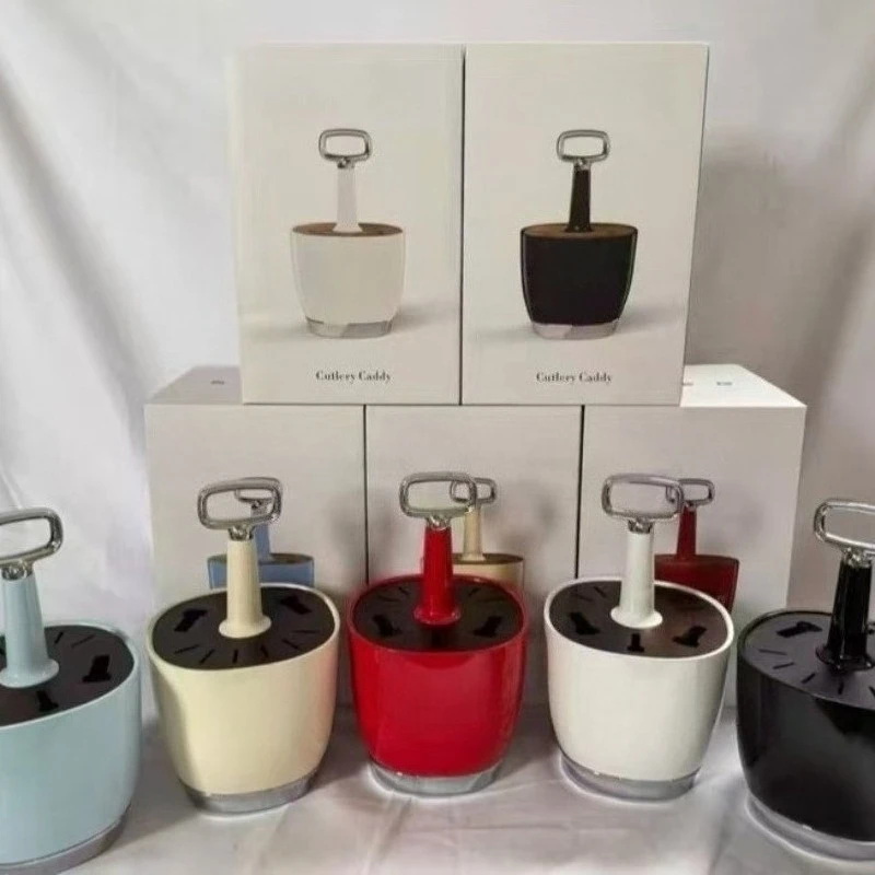 Retro Style Kitchen Utensil Holder Stainless Steel Cutlery Storage Rack for Countertop