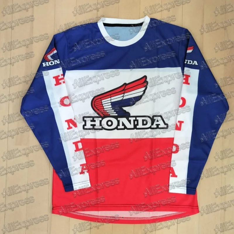 

25-26New Popular Honda Long Sleeve T-shirt Spring and Autumn Motorcycle Fans Team Uniform Adult and Children's Beathable T-shirt