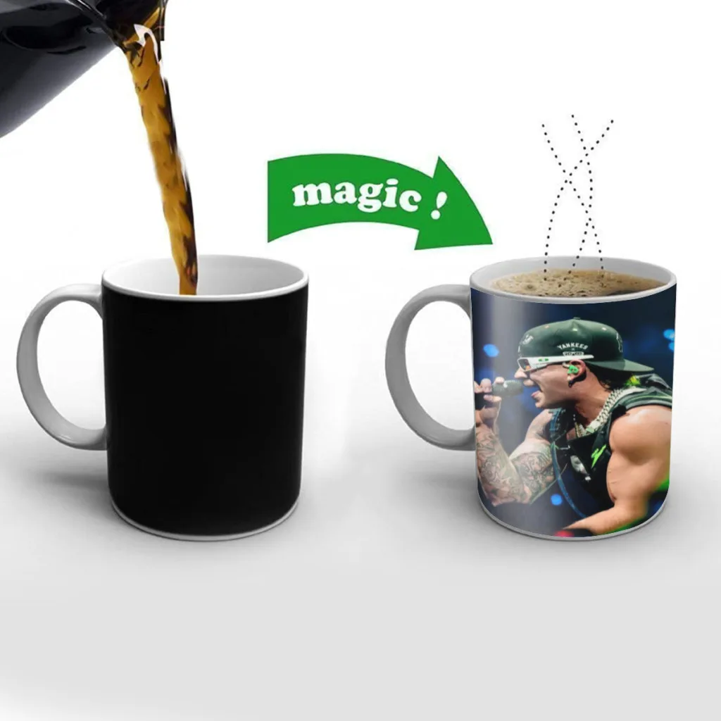 

Ferxxo Feid Singer Free shipping Mug Changing Color Ceramic Coffee Mugs Magic Tea Cup Best Gift