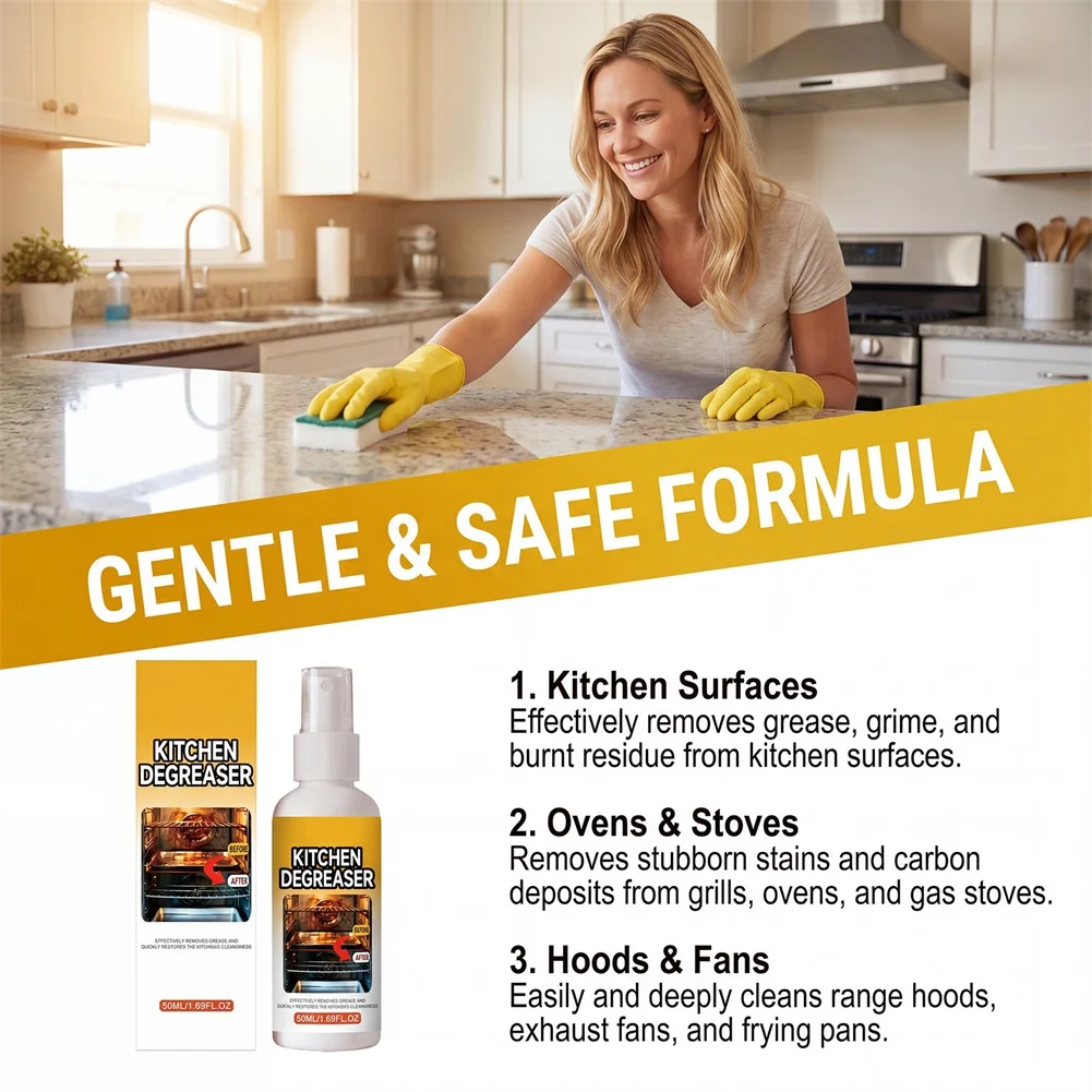 Kitchen Oven Cleaning Foam Spray Powerful Heavy Oil Stain Remover Multi Purpose Cleaner for Grill Stove Cookware Cleaning Tools