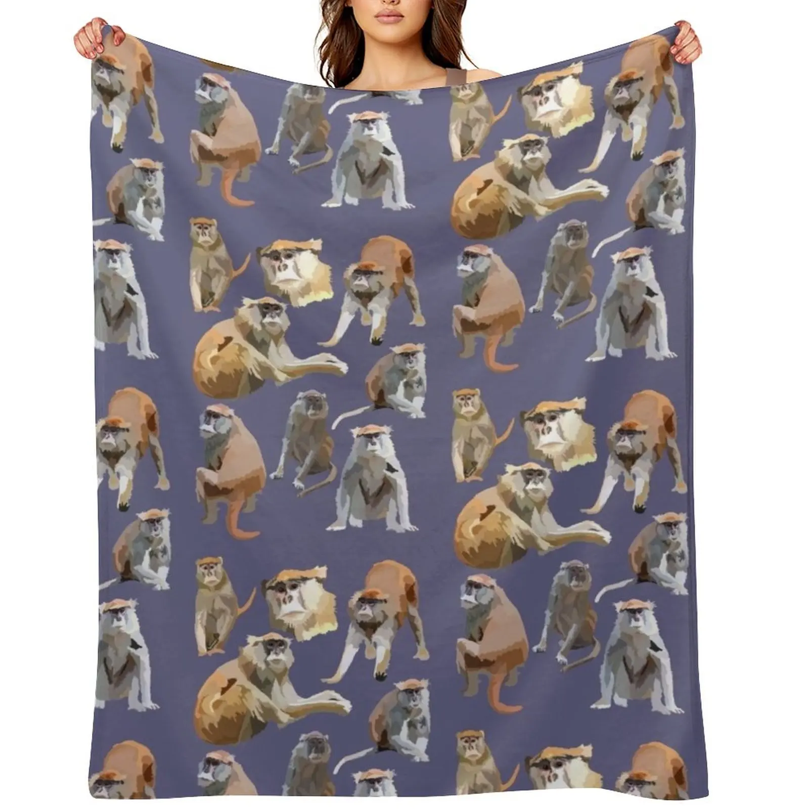 

P is for Patas Monkey Throw Blanket Bed Luxury anime Personalized Gift Blankets
