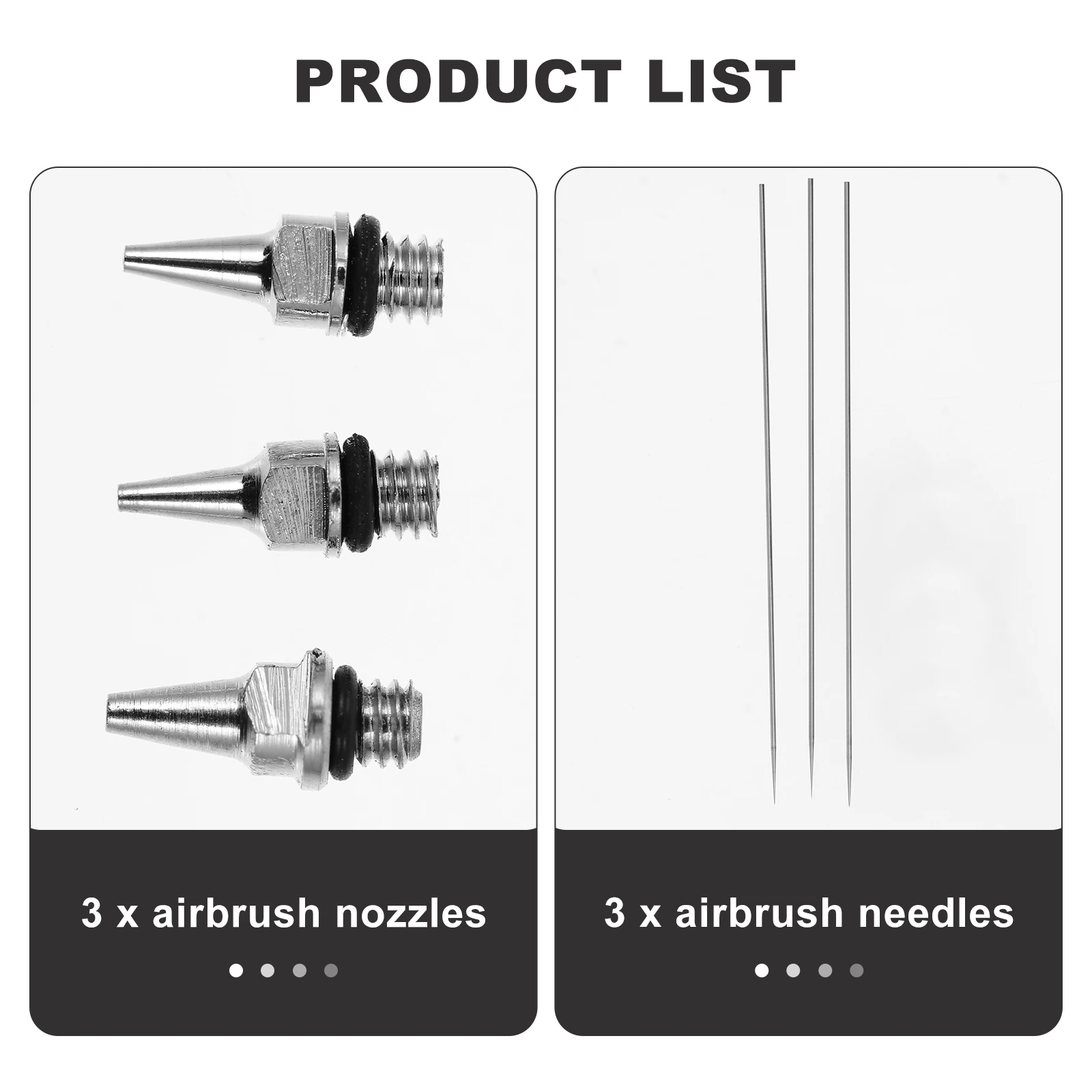 

6 Pcs Airbrush Accessories Needle Tip Set Nozzles Replacement and Needles Tips Nail Supplies Alloy Caps Spray Cleaning