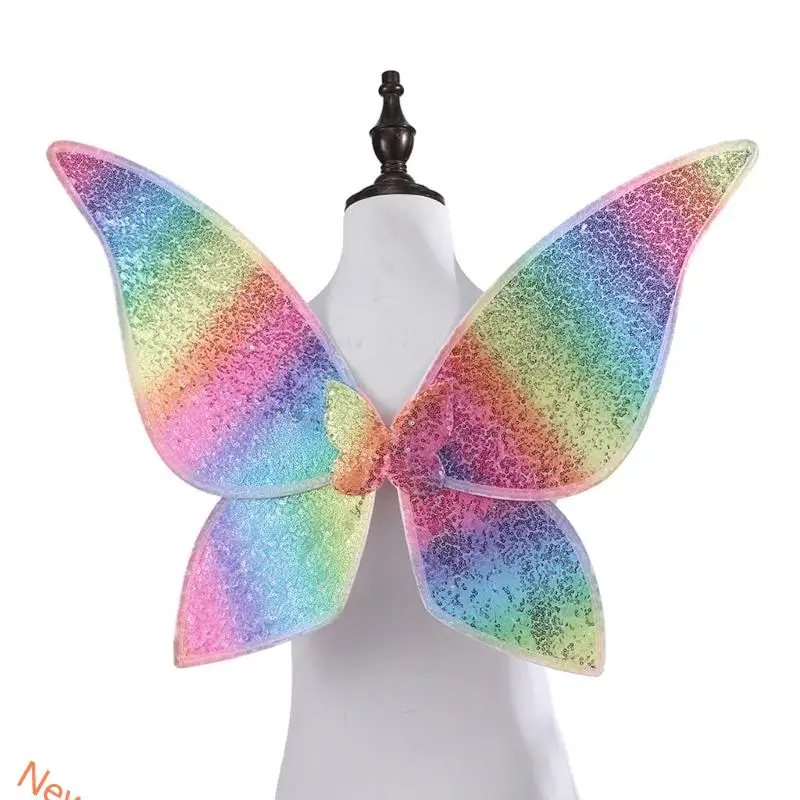 جناح Fairys للبالغين أطفال Fairys Butterfly Wing Glitter Angel Wing ، Costume Fairys for Halloween Gray Up Party Form