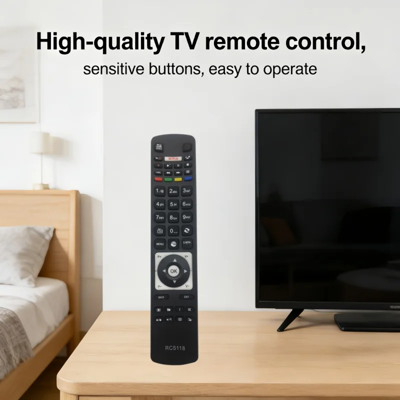 

RC5118 Remote Control for Finlux LED LCD 3D HD Smart TV, Fit FIN32BASEBK FIN40BASEBK FIN48SMARTBK, Plug & Play