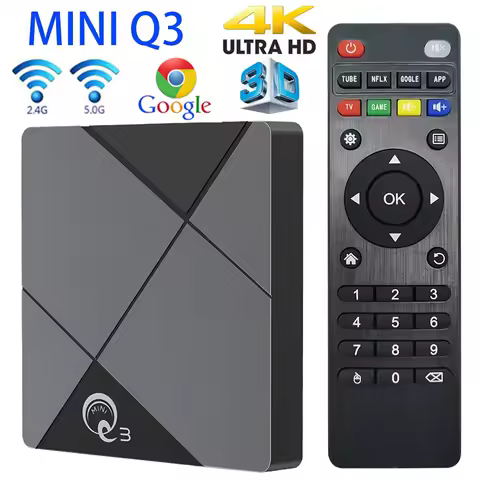 MINI Q3 Android TV Box Supports 2.4G&amp;5G Dual Wifi 4K Set Top Box Media Player 1GB 8GB