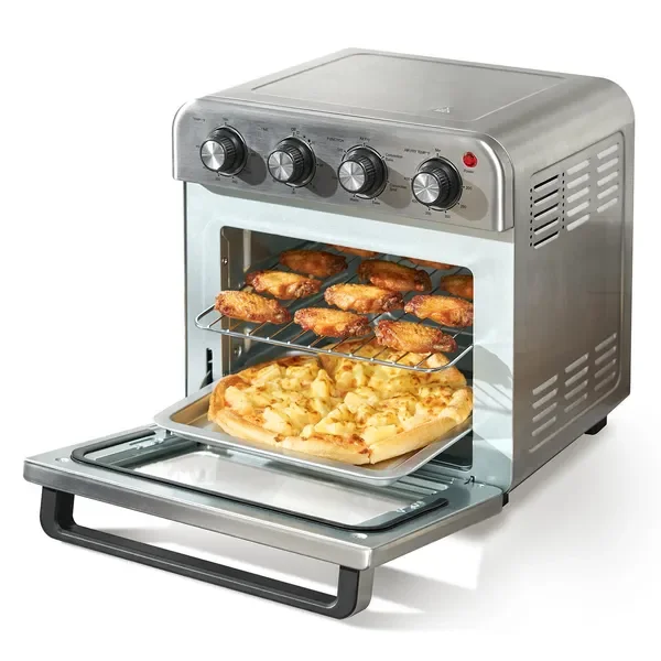 

7-IN-1 Air Fryer Toaster Oven, 18L Stainless Steel, 1700W, Grill & Pizza Pan, 6-Slice, 10-Inch Pizza, Countertop Combo