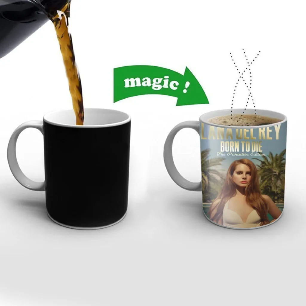 Lana Del Rey Retro Singer AKA Lizzy Grant Music Album Coffee Mugs And Mug Creative Color Change Tea Cup Ceramic Milk Cups Gifts