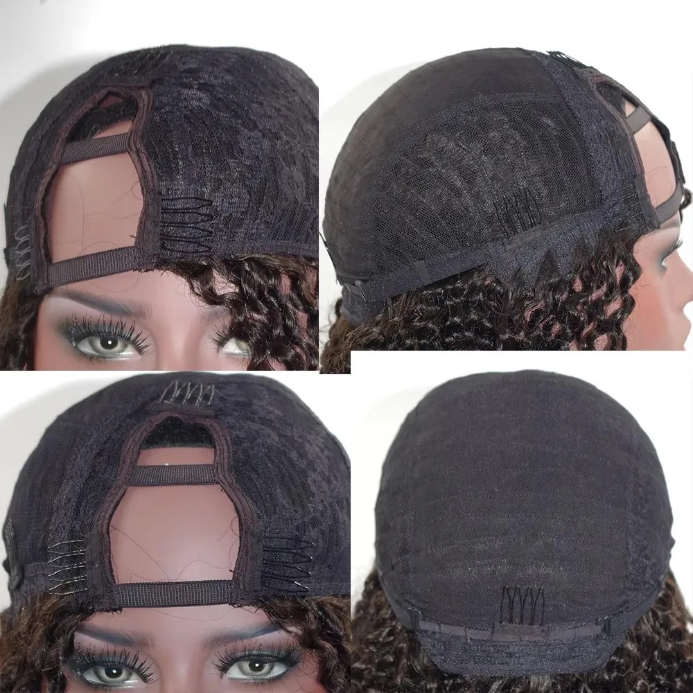 Chestunt Braune, transparente, vollständig aus Spitze gefertigte Echthaarperücken für Damen mit Pony, ohne Klebstoff, mit seidig glattem, langem, peruanischem Remy-Haar. – Detail 8