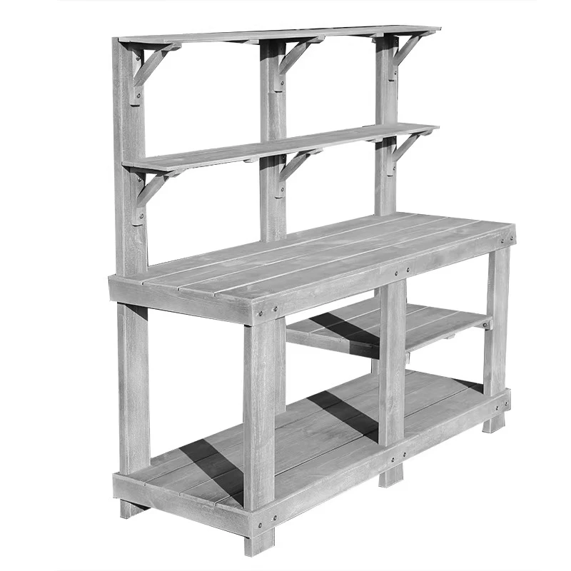 Preservative wood flower stand operation table, outdoor tool table, gardening production table, flower pot stand