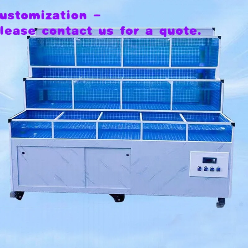 custom.Factory Restaurant Rectangle Glass Live Fish Outdoor Seafood Display