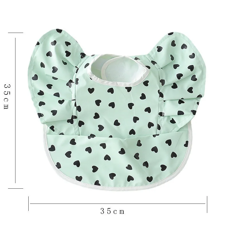 Cartoon Angell Wing Printed Waterproof Bibs for Baby Soft PU Newborn Children Burp Cloth Feeding Baby Stuff Saliva Bib