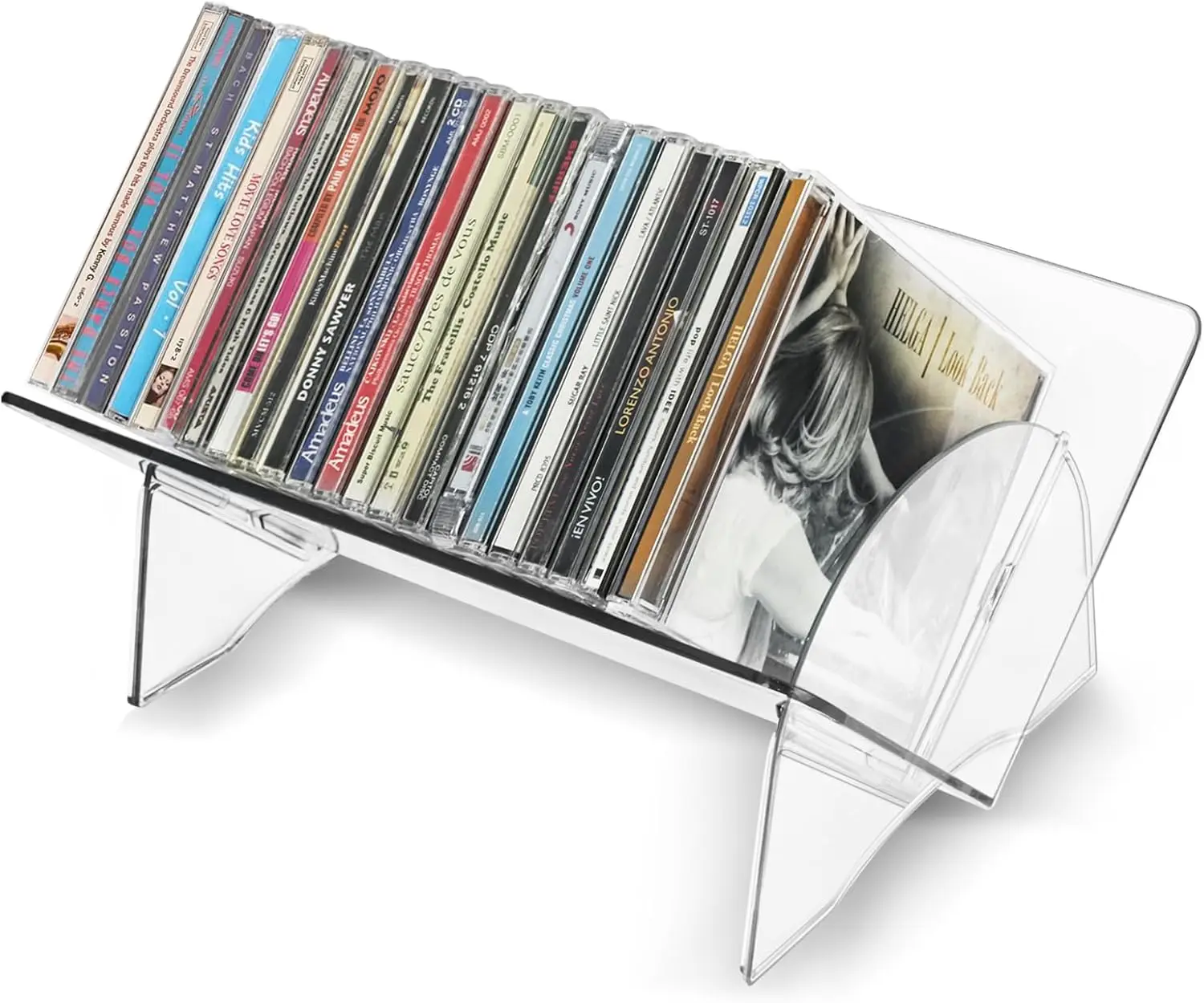 

2 Pack CD Holder, Clear Plastic CD Organizer, DVD Holder CD Storage Shelf, Hold Up to 48 CDs