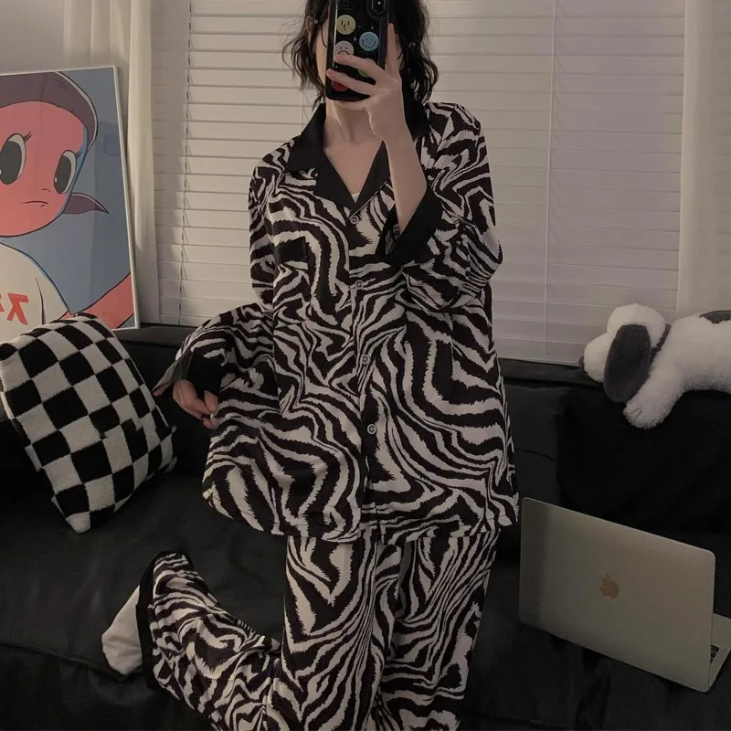 

Pjs Set Women's Pajama Set Women's Warm Winter Pajamas Fashionable Home Clothes, Pajamas Ice Silk Pajamas Cute Soft Pajama Set