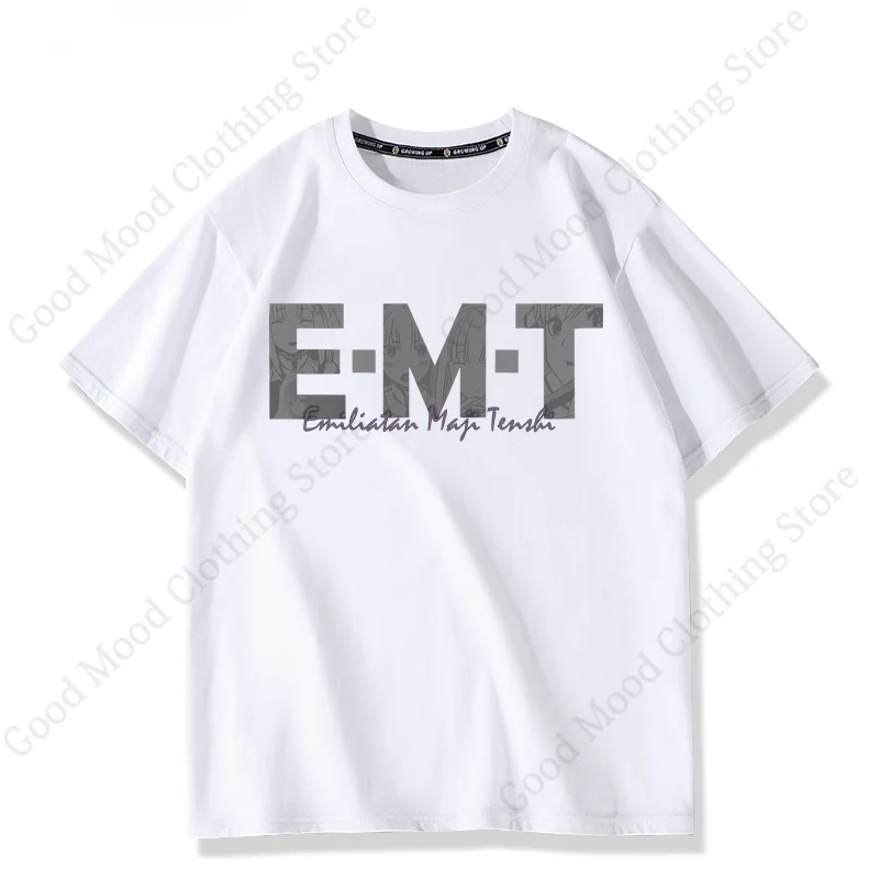 Re ZERO Starting Life In Another World T‑Shirt E T M Emiria Emilia‌ Short Sleeve Tee Tops Women Men Summer Soft Cotton T Shirt