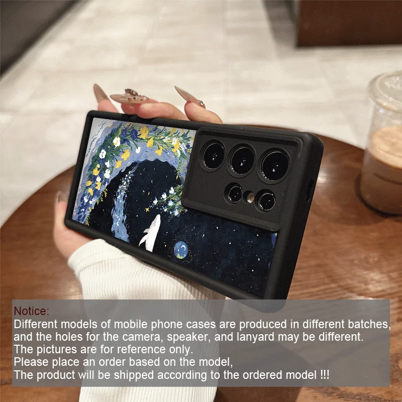 Funda de teléfono con paisaje de flores y ballena, cielo estrellado creativo, para Samsung Galaxy A06 A17 A55 A54 A53 A52 A16 A36 A51 A15 A14 5G