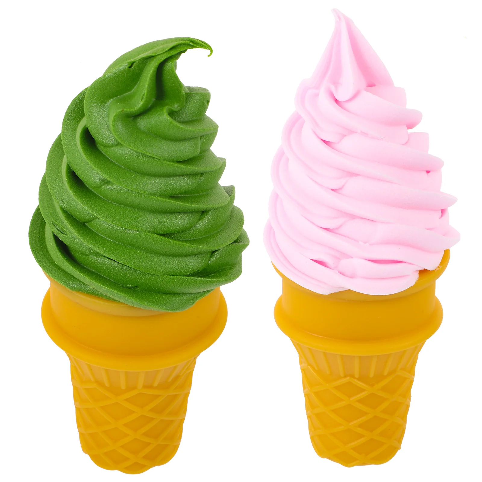 2 Pcs Simulation Ice Cream Toy Artificial Prop Decor Plastic Model Decoration Food Adorable