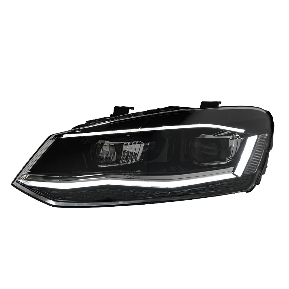 For VW 2011-2018 Vento Dynamic Signal LED Car Lights Red Headlamp Projector Lens DRL 6000k New 12V 10000 Lumens Automotive
