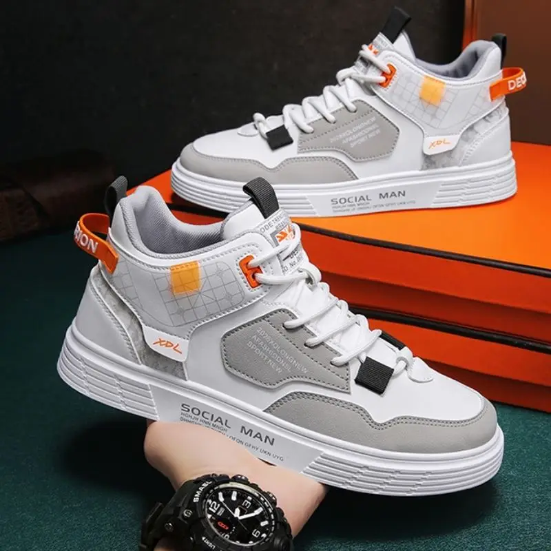 

Men's High Top Canvas Shoes Spring 2024 New Style Casual Sports Breathable round Toe Rubber Sole Fashionable All-Match Student