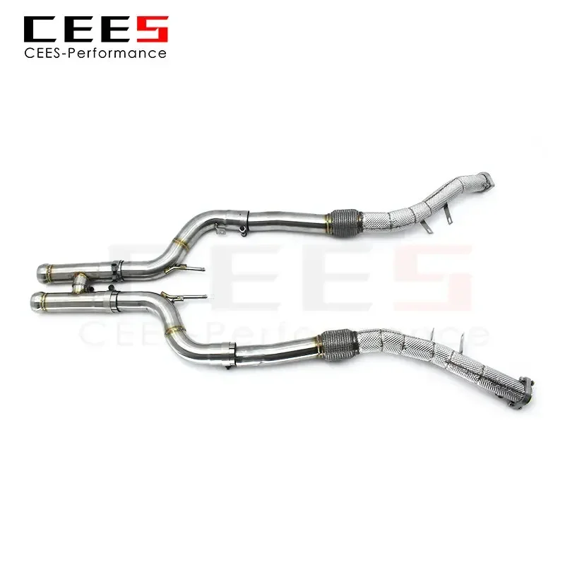 CEES Catless Downpipe for Mercedes-Benz S63 AMG W222 4.0T 2018-2022 Stainless Steel Exhaust Performance Without Catalyst