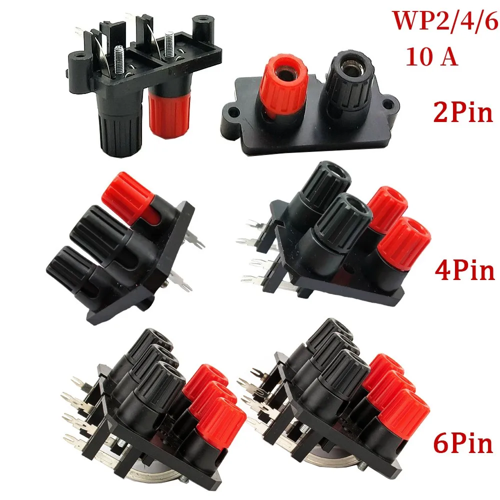 

1Pcs WP2/4/6-10A 4mm Banana Socket External Audio Jack Speaker Amplifier Wire Spring Terminal Switch Connector Straight/Bend Pin