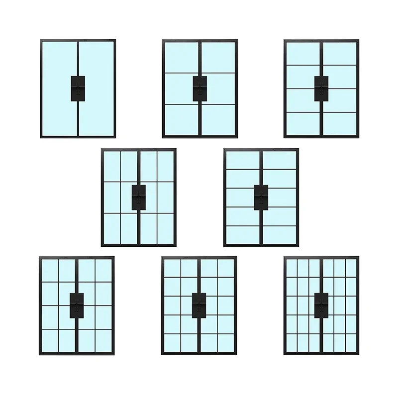 xx-Customization Custom Color Design Weather Resistant Stainless Steel Frame Double Glass French Doors Swing Door