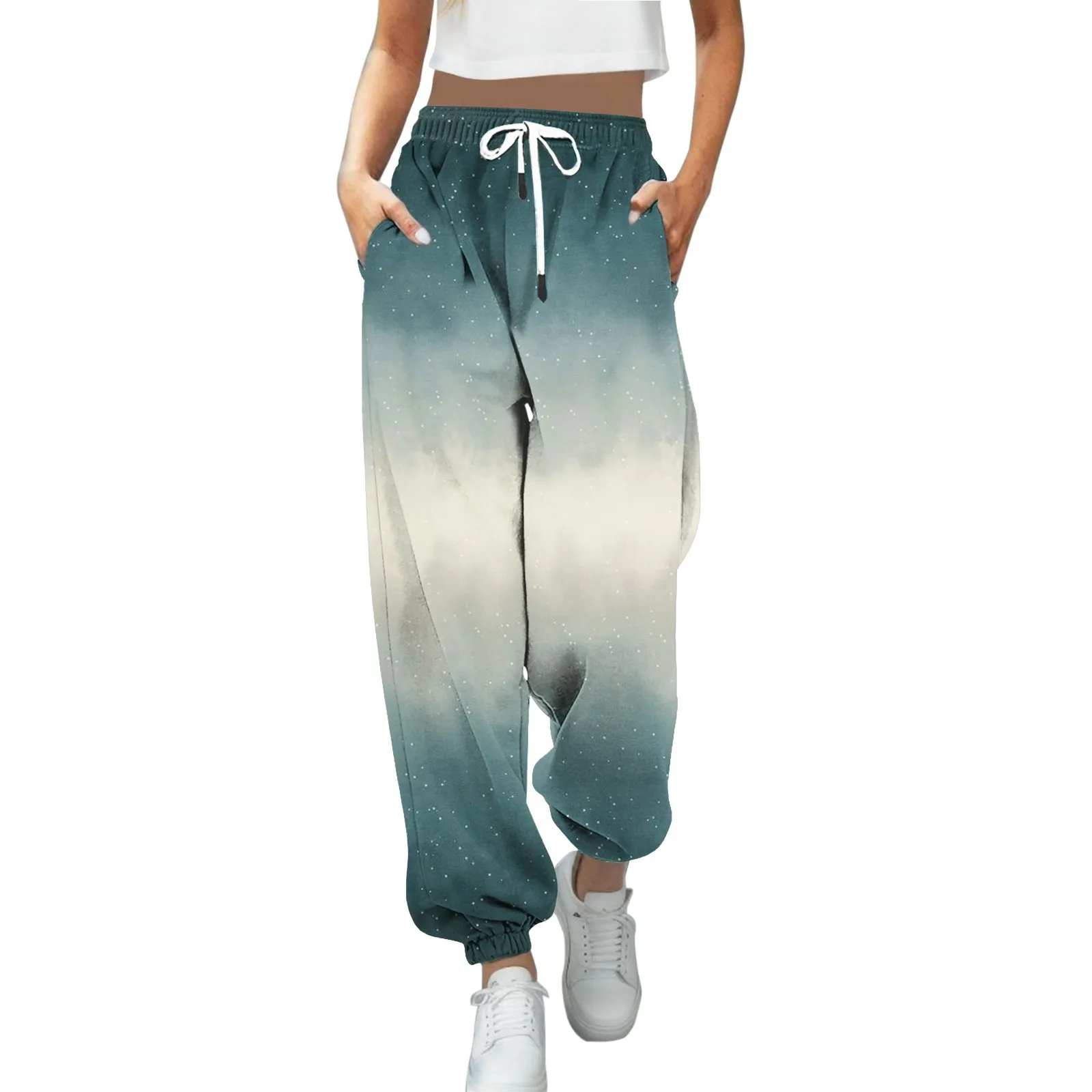 Loose Joggers Wide Leg Sweatpants Women Drawstring Sports Trousers Plus Size Soft High Waist Pants Streetwear Casual Yoga Pants