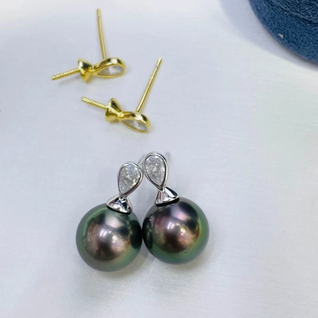 

Серьги из стерлингового серебра 925 пробы, фурнитура для крепления, базовые монтажные детали, аксессуар для жемчуга 10-11 мм, 10 пар/лот