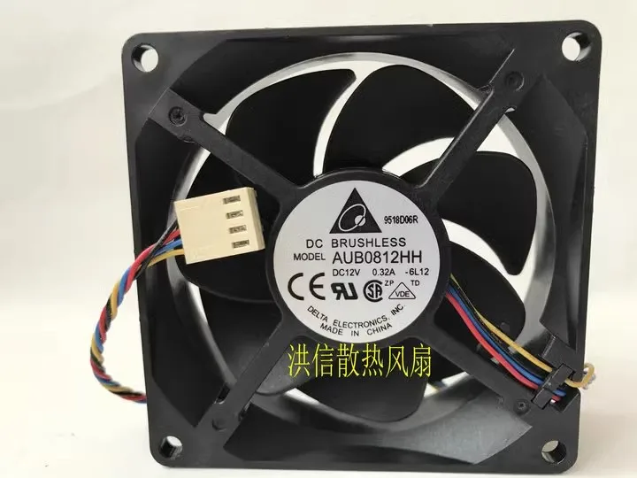 Free shipping original 8025 AUB0812HH DC12V 0.32A 4-wire temperature controlled CPU chassis cooling fan