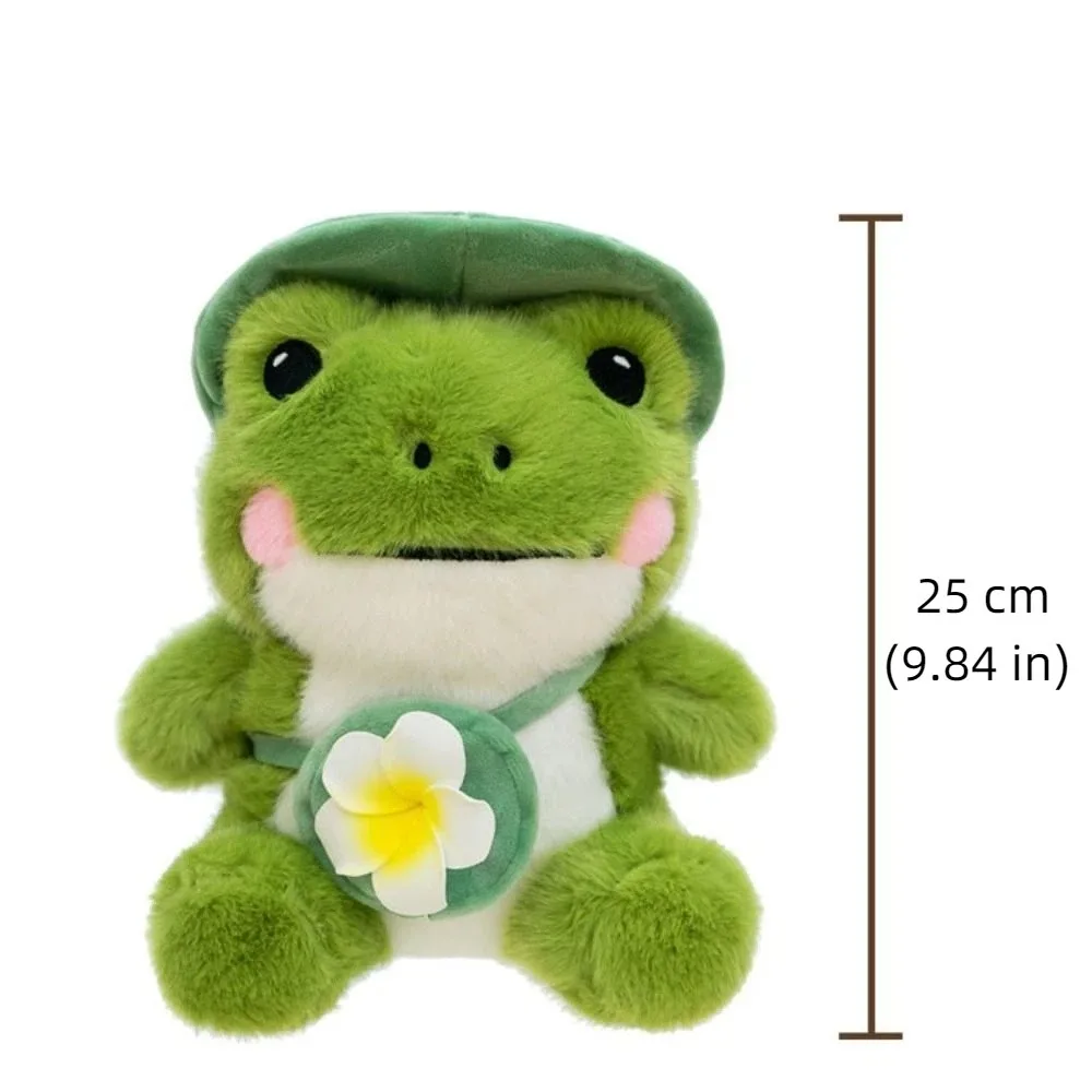 Collezione di Rane Verdi di Peluche, Rana Morbida Imbottita, Cuscino a Forma di Rana Cartoon, Regalo di Compleanno e Natale