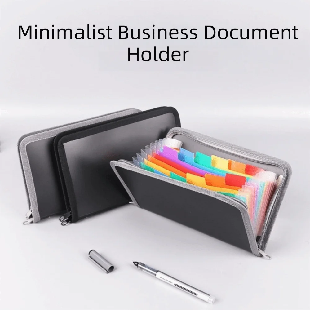 A6 File Organizer Waterproof Rainbow-Colored Document Storage Bag Compartment Colorful Expanding File Folder Office
