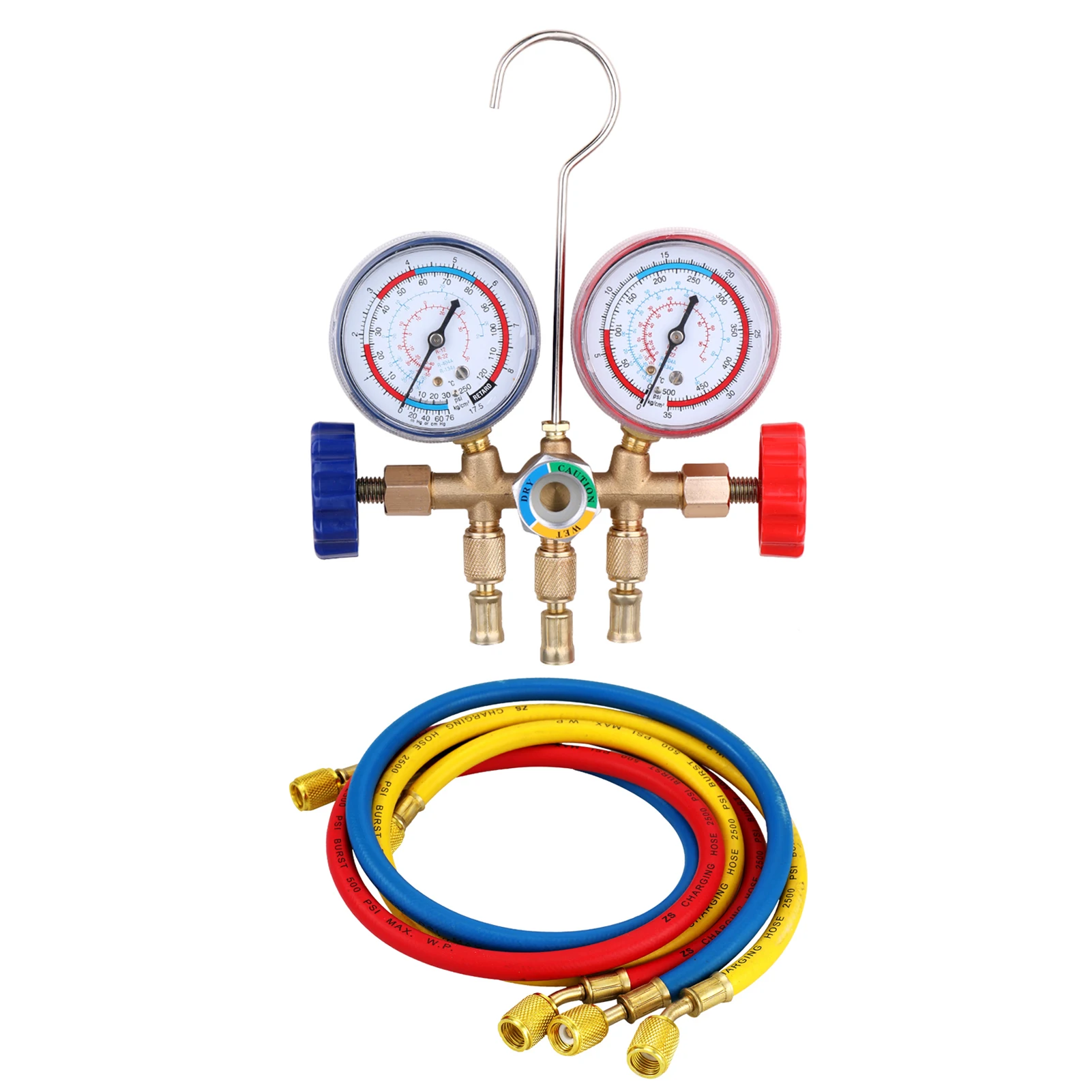 2021 r134a set Refrigerant Manifold Gauge Set Air Conditioning Tools with Hose and Hook for R12 R22 R404A R134A Air Condition