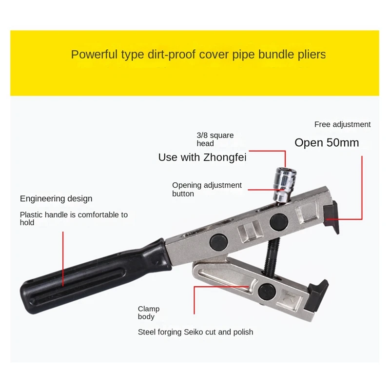 B62B-Heavy Duty CV Boot Band Clamp/Clips Pliers 3/8Inch Drive Socket Tool Ball Cage Dust Cover Removal Tool