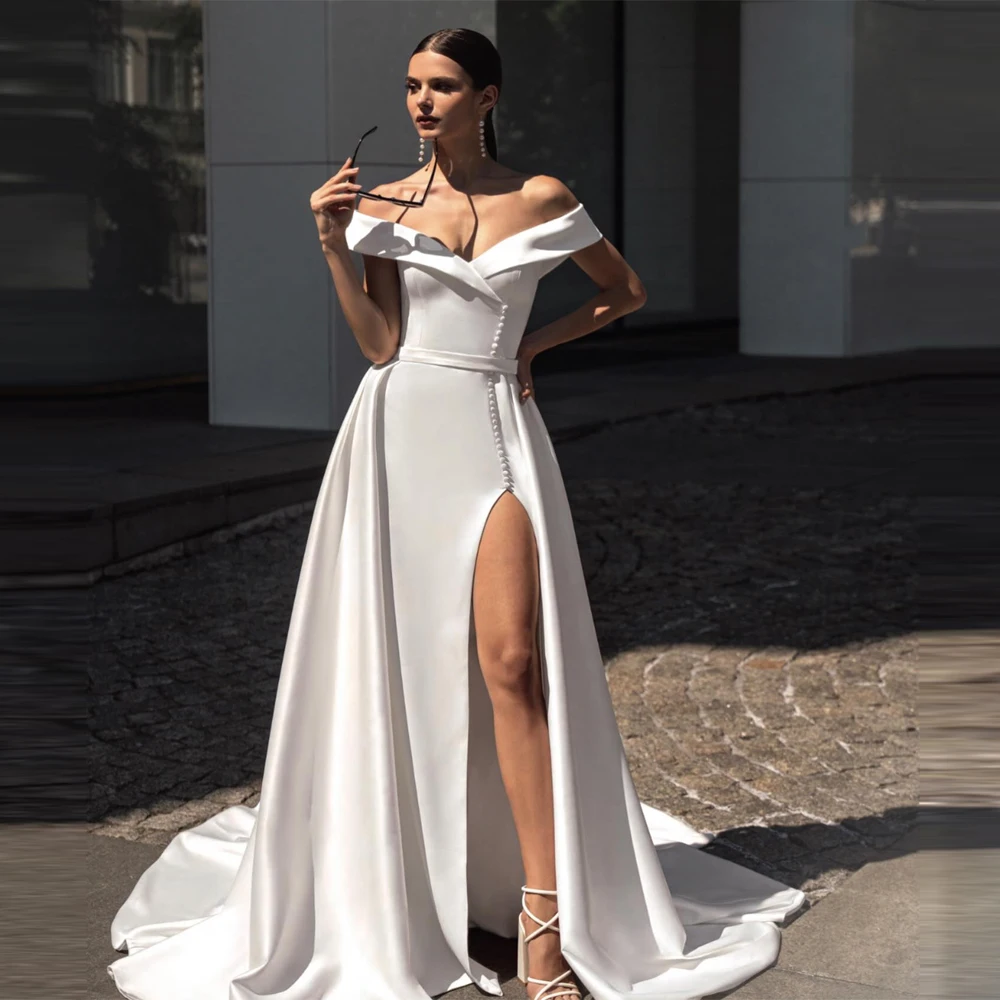 

Sweetheart Collar Sleeveless Women Wedding Dresses Sexy A-Line Prom Gown Mopping Length Party Vestidos De Novias 2025 Customized