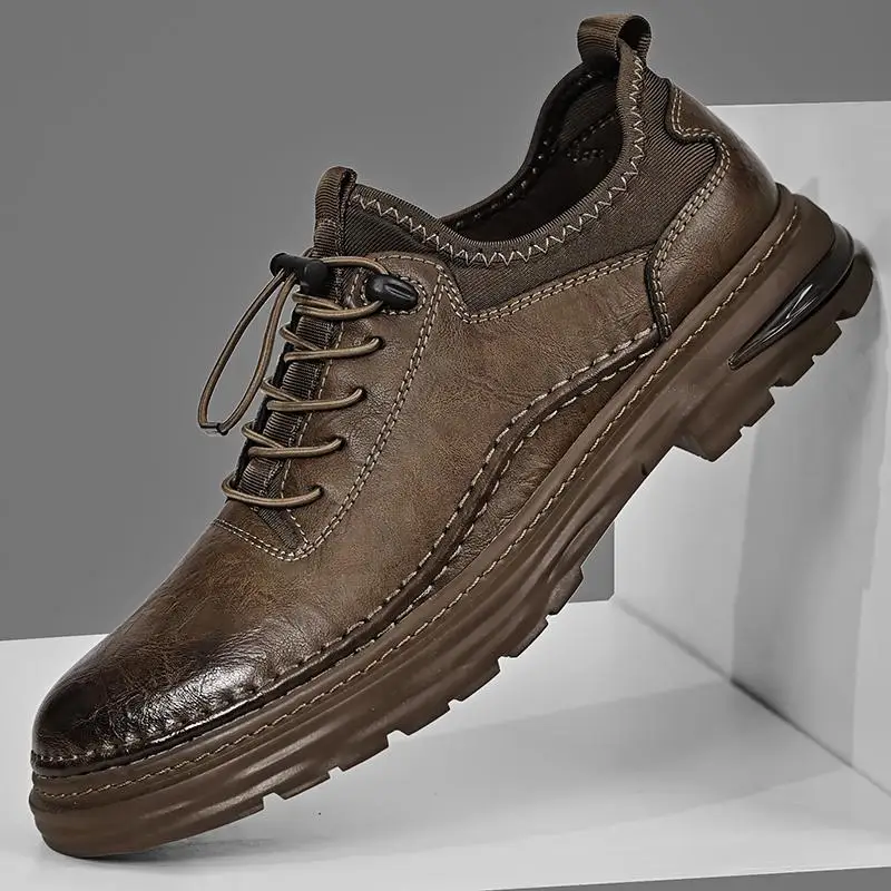 Zapatos de vestir Derby para hombre, mocasines planos, clásicos, formales, de cuero, informales, para fiesta