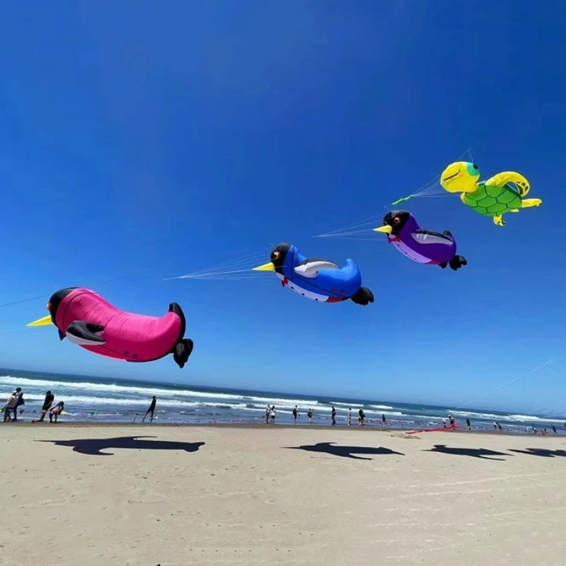 450cm 펭귄 연 날리기 부드러운 연 펜던트 풍선 연 야외 게임 연 바람 연 어린이를위한 연 나비 에어 텐트