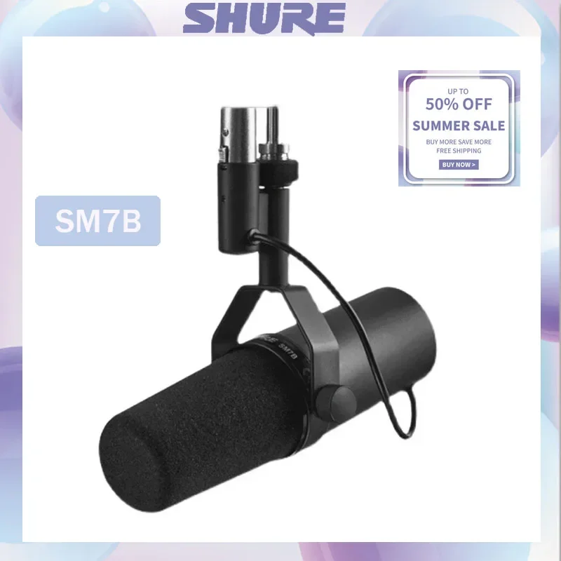 Shure SM7B Dynamic Wired Microphone Conference Live Sound Card Home Karaok Dubbing Broadcast Studio Professional Microphone