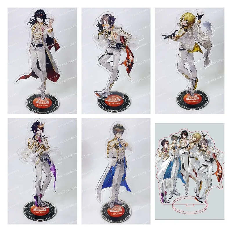 15CM Anime Nijisanji Rainbow Society Vtuber Figures Vox MYSTA LUCA SHU IKE Cosplay fashion Show Acrylic Stand Model Fans Gifts