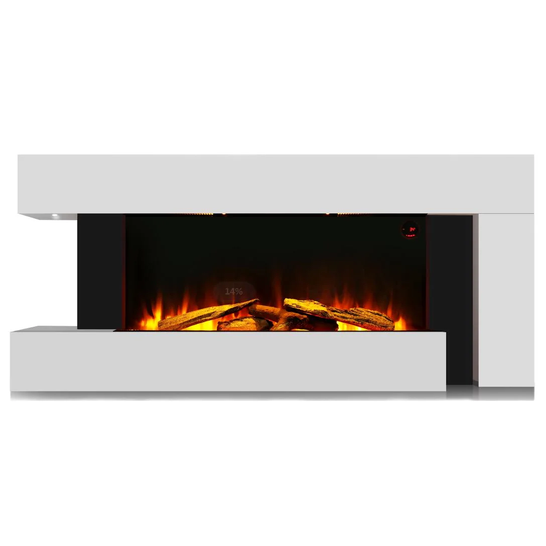 Decor Flame Insert Electric Fireplace Heater With Fence 220-240V Overheat Protection for Household or Hotel Use