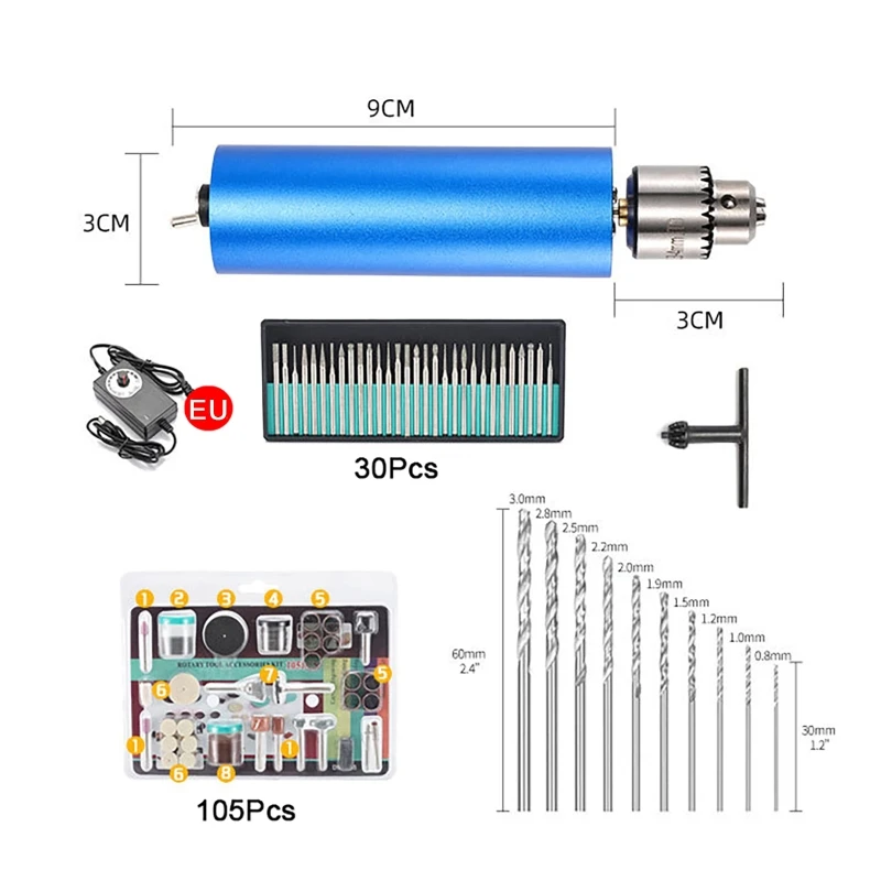 220 V 13000 U/min Stufenloser, geschwindigkeitsverstellbarer Mini-Mini-Elektroschleifer aus Metall, multifunktionale Polier- und Gravurbohrmaschine – Detail 14