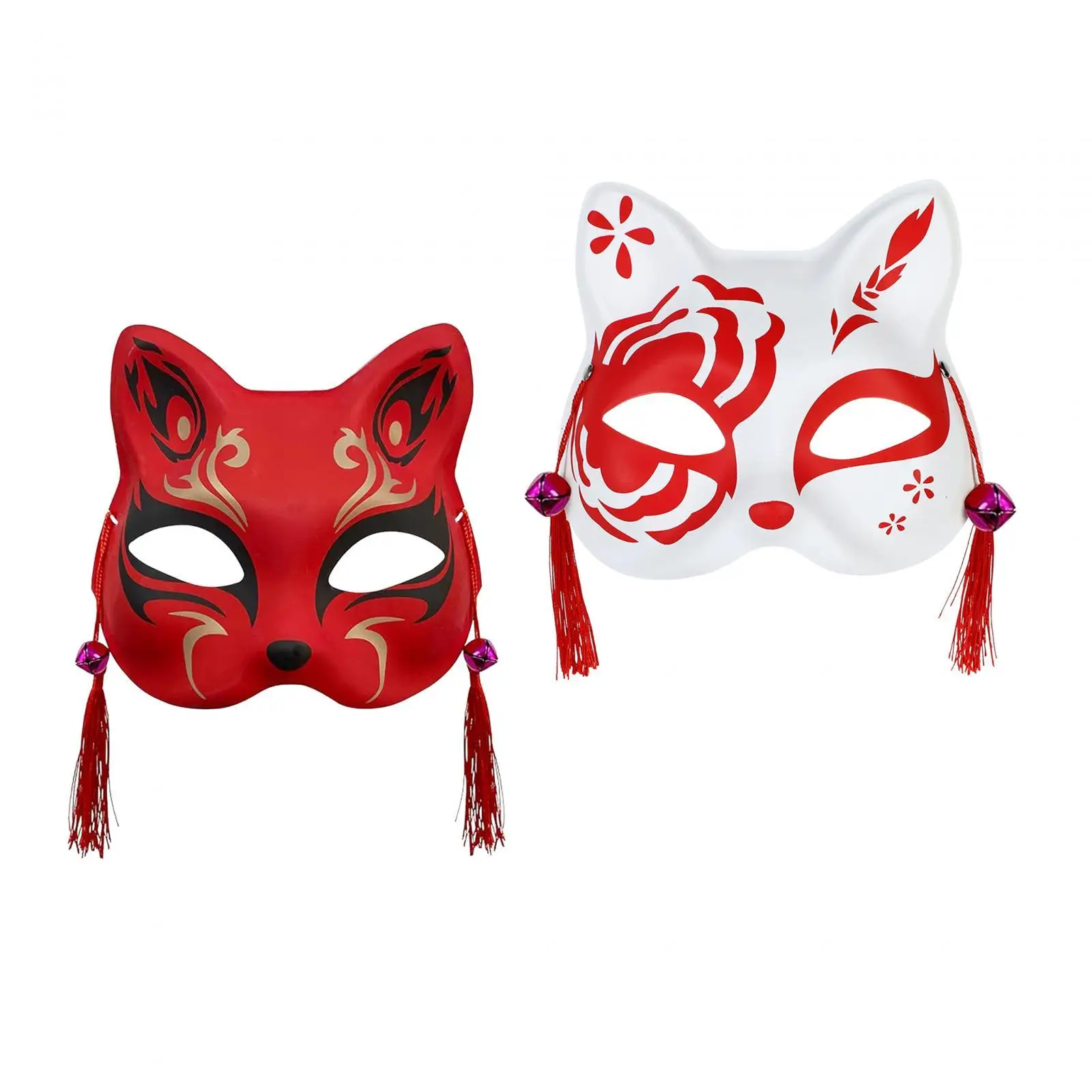 Meia face Máscaras de gato Halloween Máscaras de raposa Adereços Máscara facial Fantasia Máscara Animal