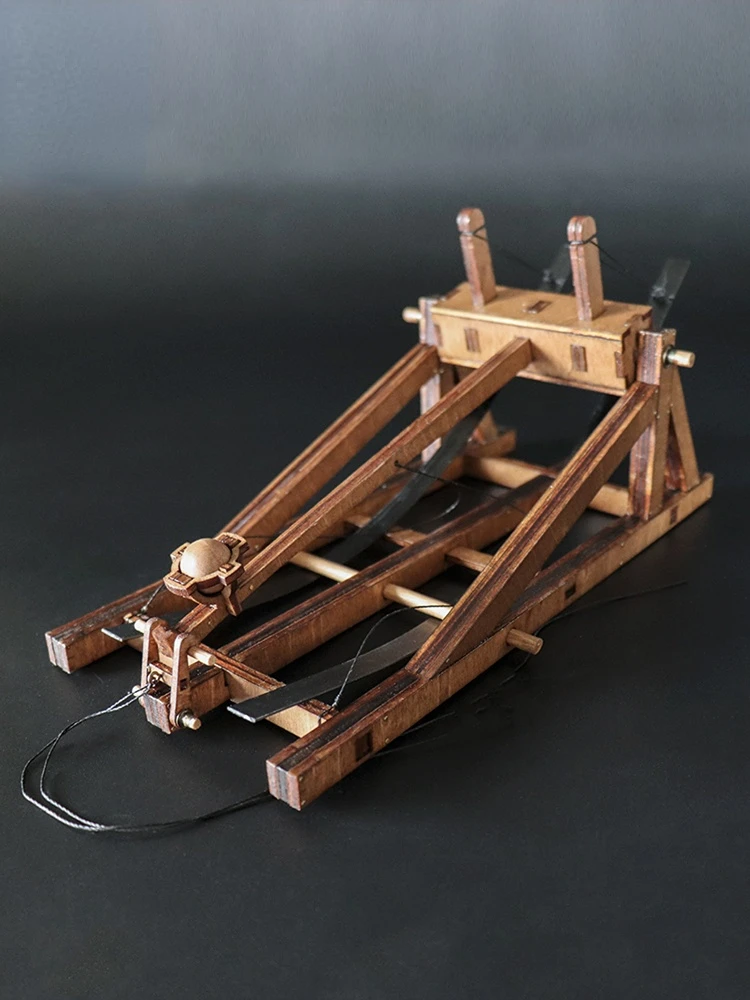 

Horizontal Mangonel DaVinci Medieval Elastic Ancient Chariot Assembled Wooden DIY Model Toy Gift house decoration