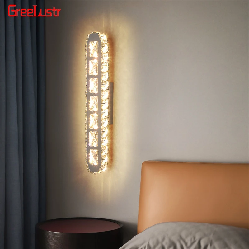 

Modern Crystal Wall Lamp Bedside For Bedroom Fixtures Ac 90-260V Corridor Aisle Wall Lighting For Luminaire Home Wall Decor