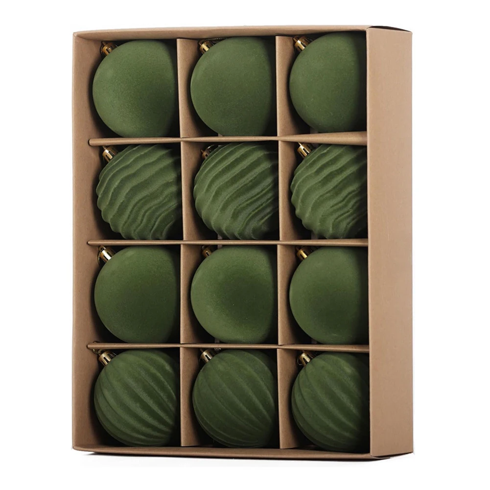 

Елочные украшения DIY Рождественские украшения Праздничный сезон Текстурированная флокированная отделка Теплая атмосфера Диаметр 6 см для праздничной настройки