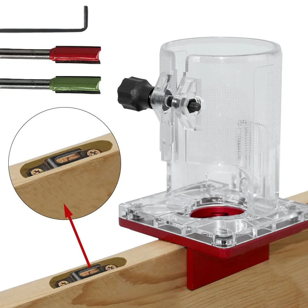 

Основание направляющего пазов для машины для обрезки 65 мм для мебели 2-в-1, скрытый разъем и крепежная пряжка-основание для фрезерования по дереву